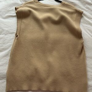 Camel Sleeveless Knit Top